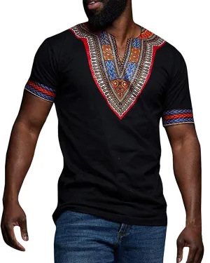 Dashiki Afrikan Casual Tribal Print Men's T-shirt