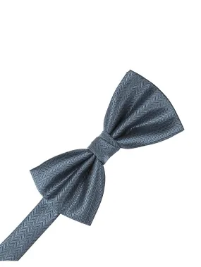 Desert Blue Herringbone Formal Bow Tie