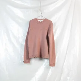 distressed crew neck jumper