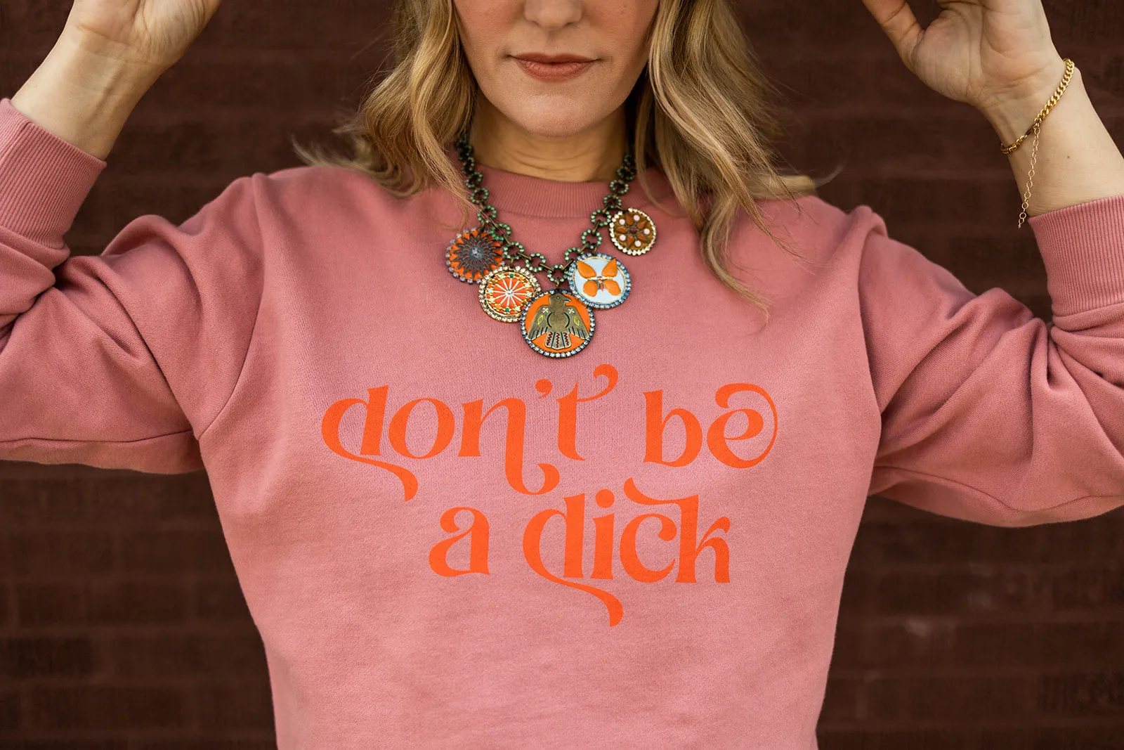 don't be a dick crewneck sweatshirt