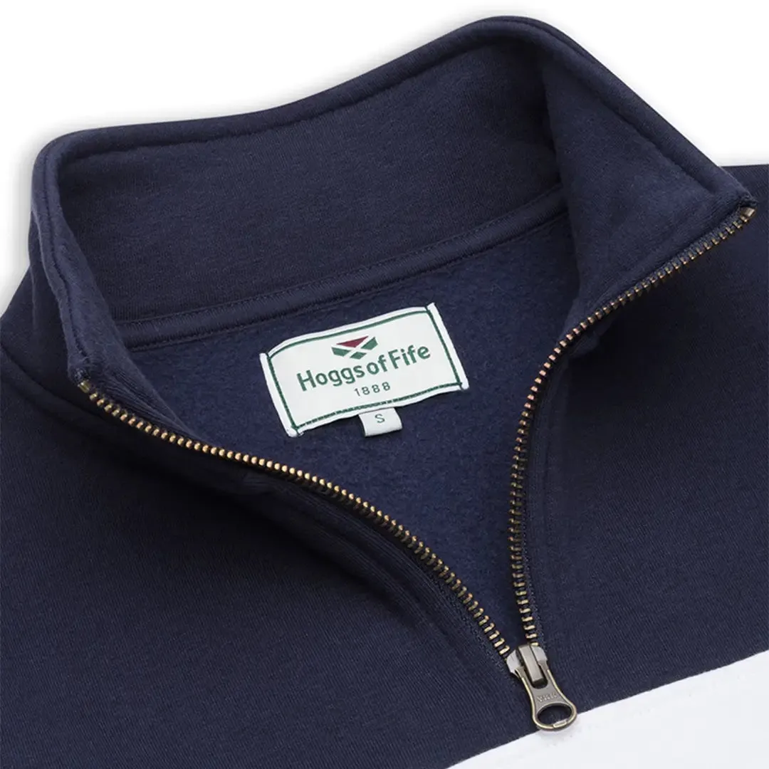 Dumfries 1888 Gents 1/4 Zip Sweatshirt - Navy/White by Hoggs of Fife