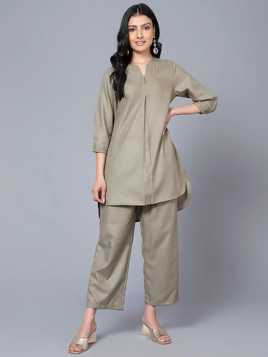 Elina Grey Women Co-Ord Set