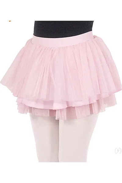 Eurotard 02175 Girls Mesh Tutu Pull On Ruffle Skirt