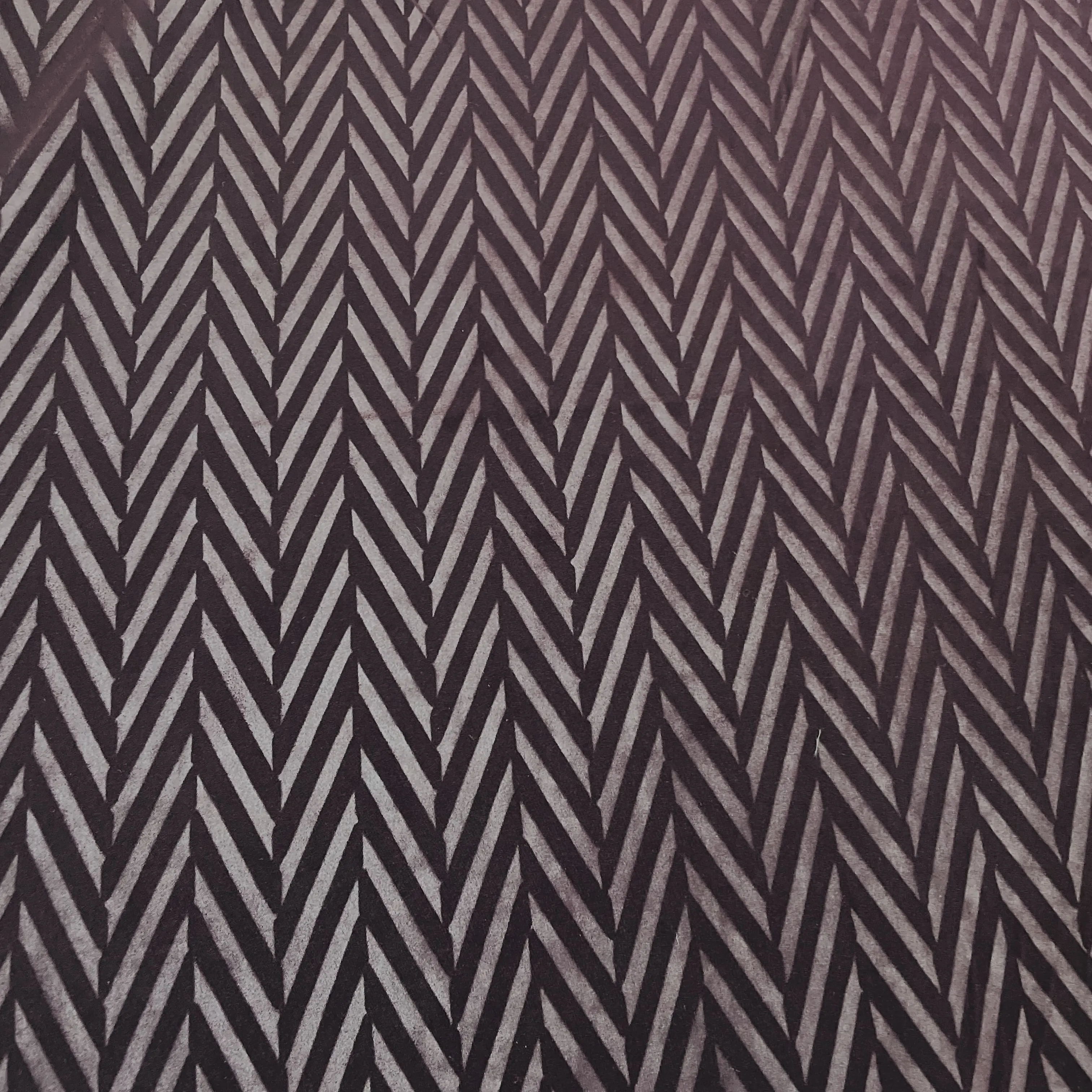 Exclusive Wine Stripe Print Velvet Fabric