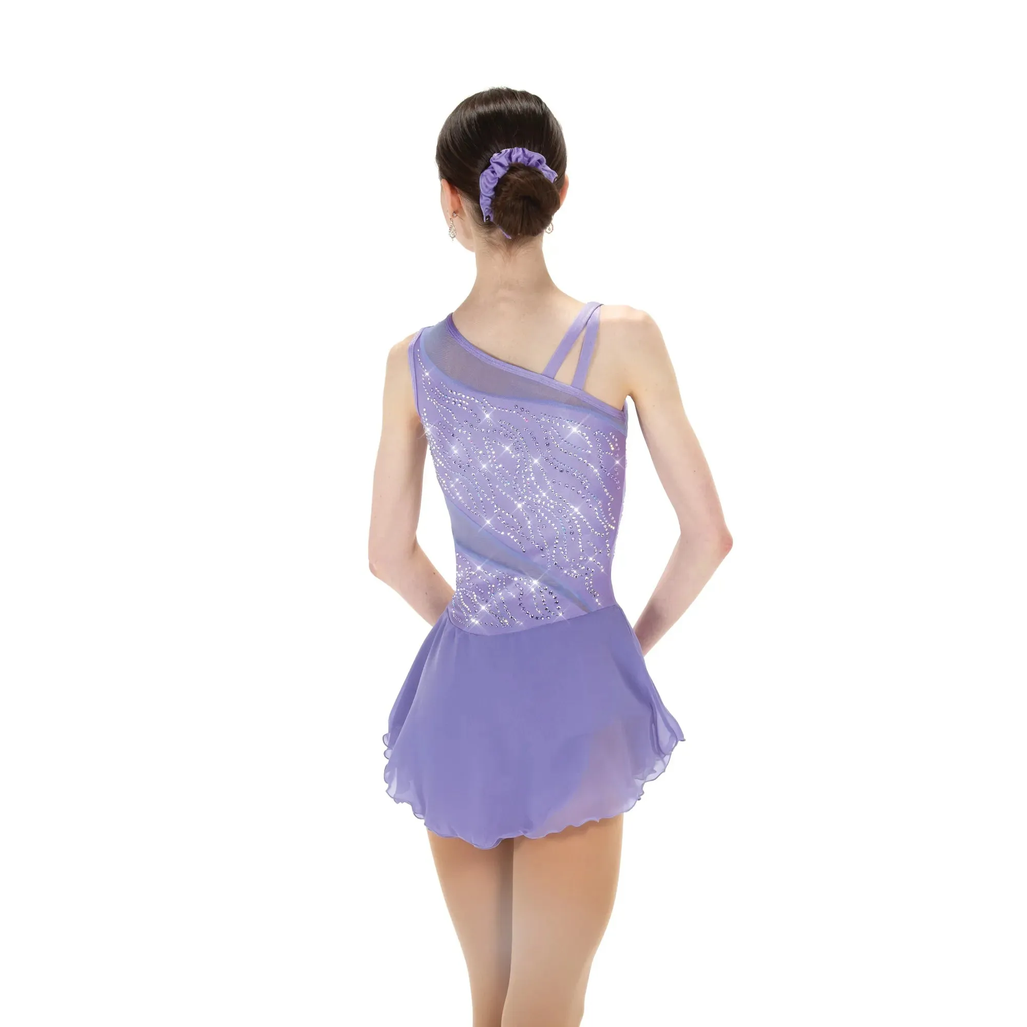 F24004S Competition Figure Skating Mesh Insert Dress CRYSTALS