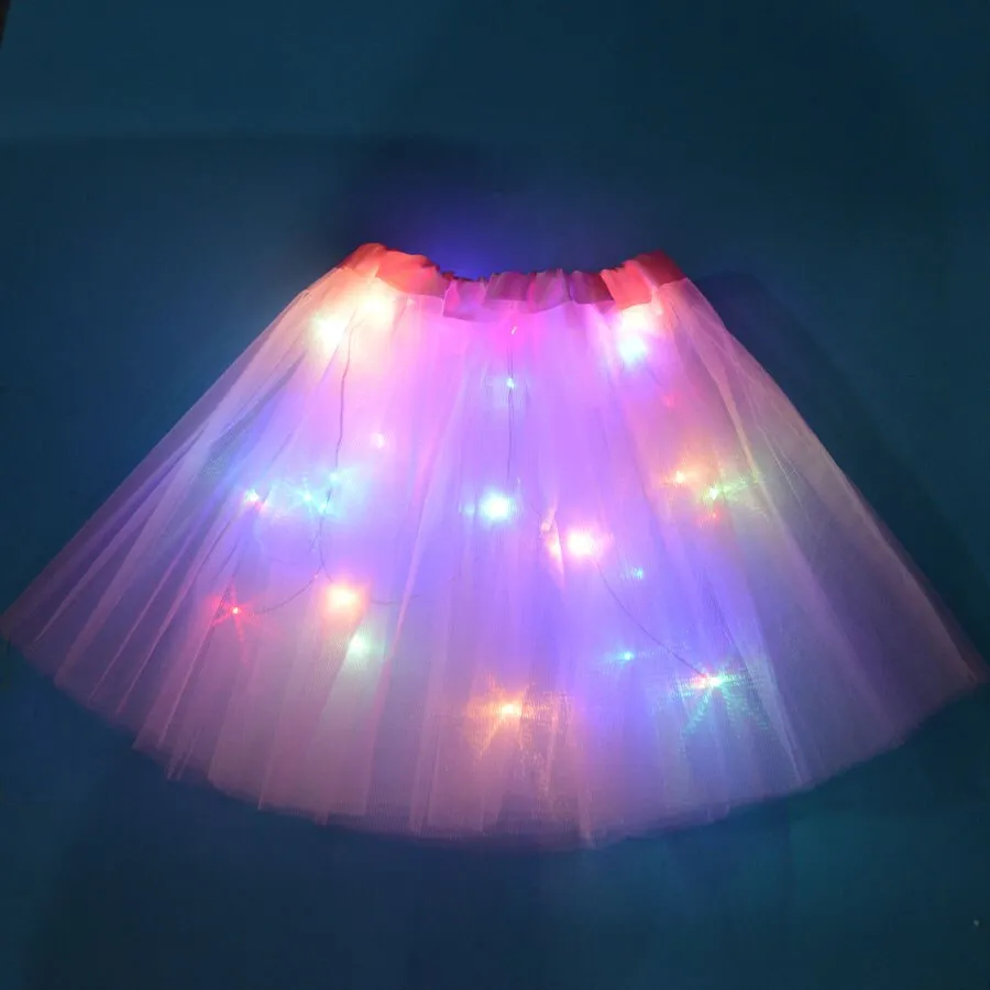 FancyDressWale Unicorn Pink Tutu LED Skirt and Top Birthday Dress for Girls-A3