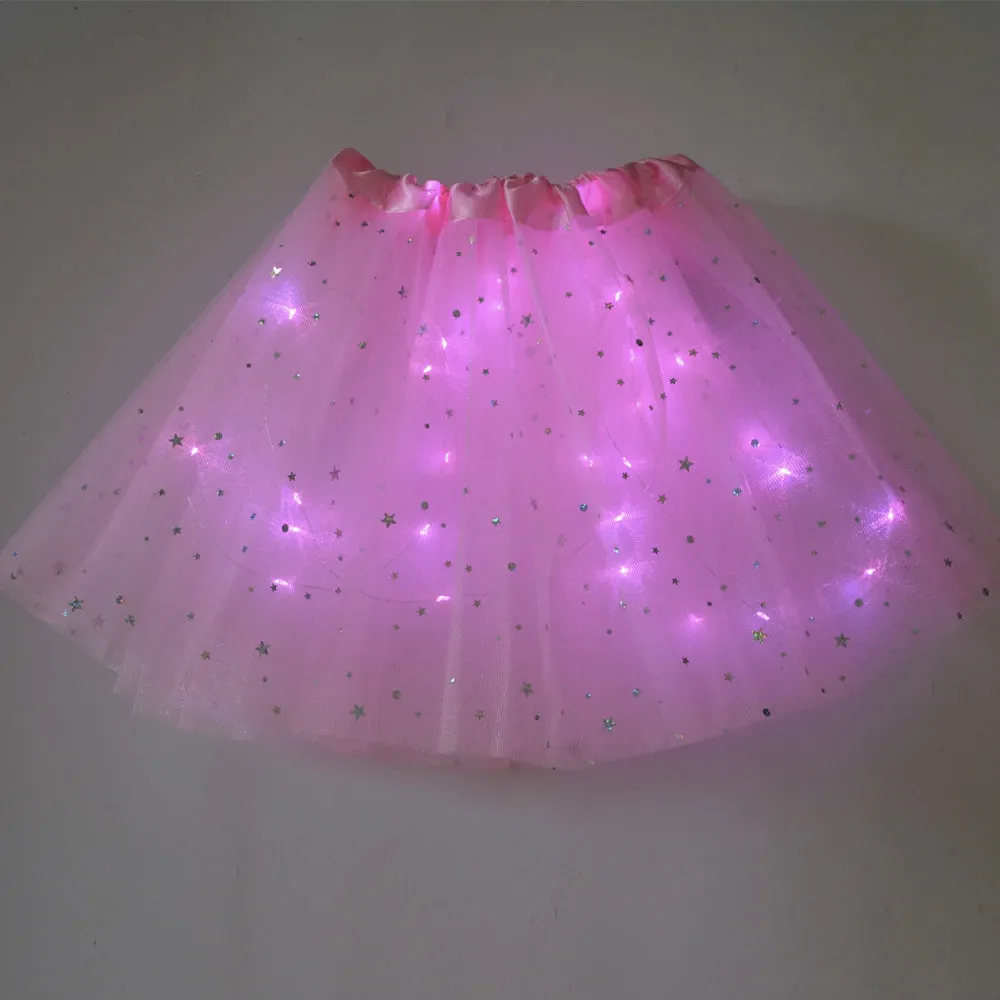 FancyDressWale Unicorn Pink Tutu LED Skirt and Top Birthday Dress for Girls-A8