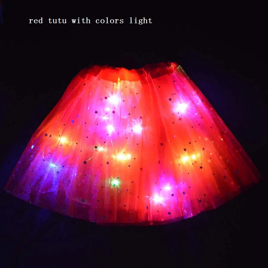 FancyDressWale Unicorn Red Tutu LED Skirt and Top Birthday Dress for Girls-B1