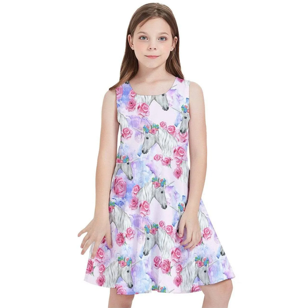 Fantasy Unicorns Kids' Skater Dress