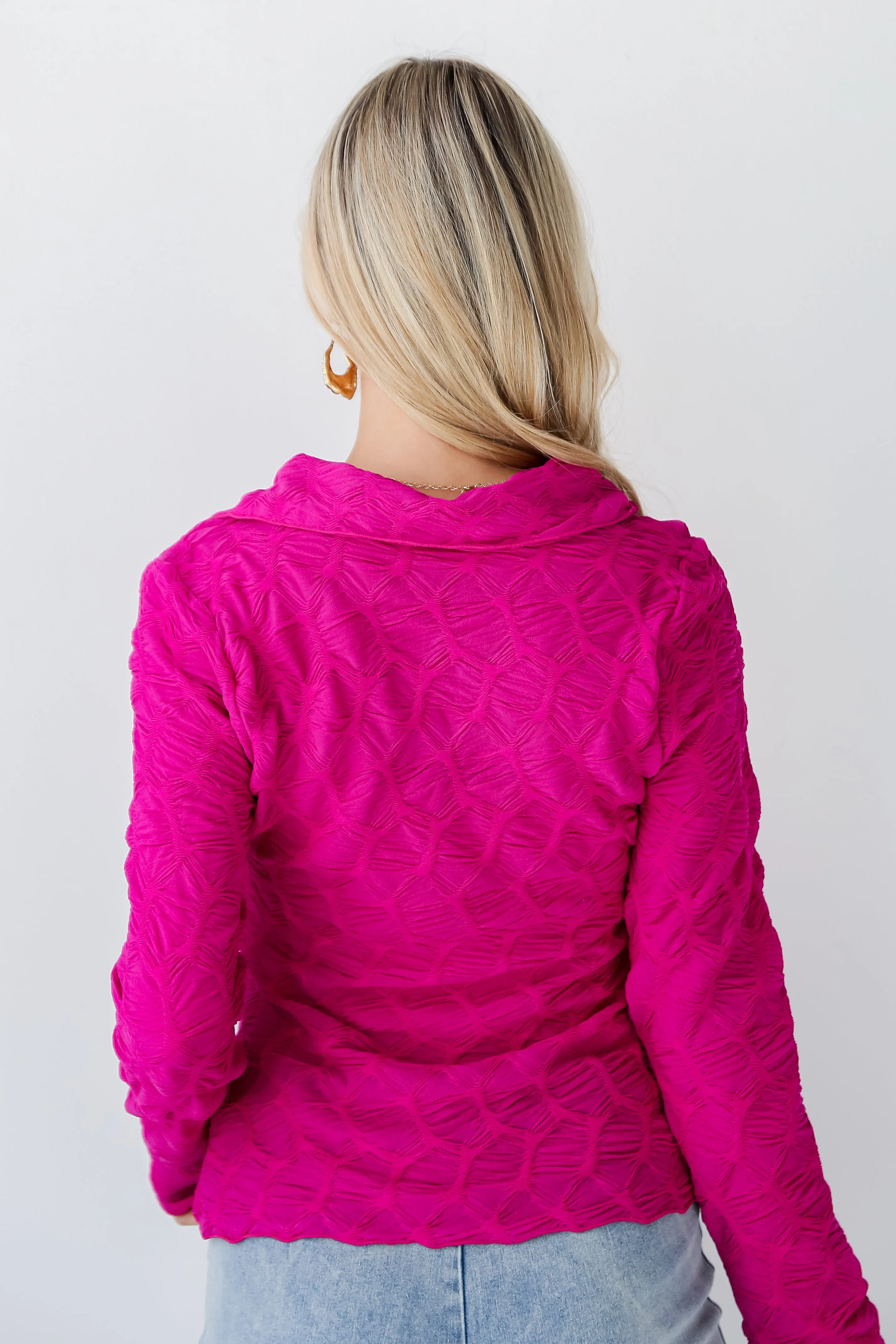 FINAL SALE - Passionate Glow Magenta Textured Top