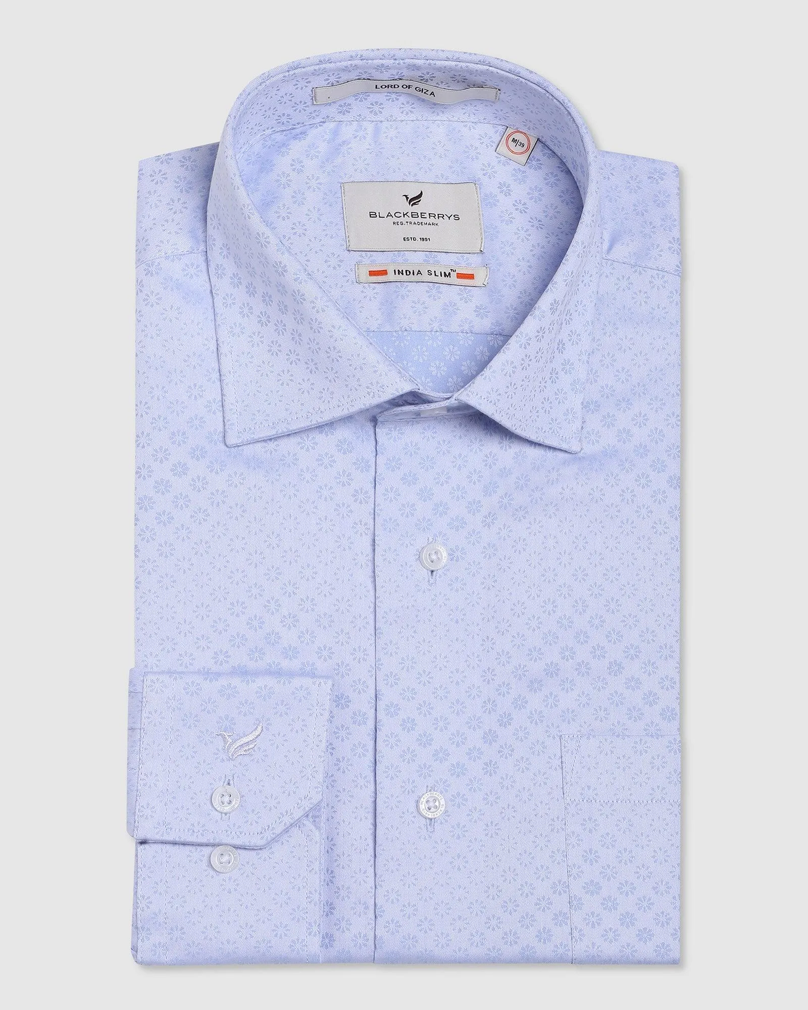 Formal Blue Printed Shirt - Jaxon