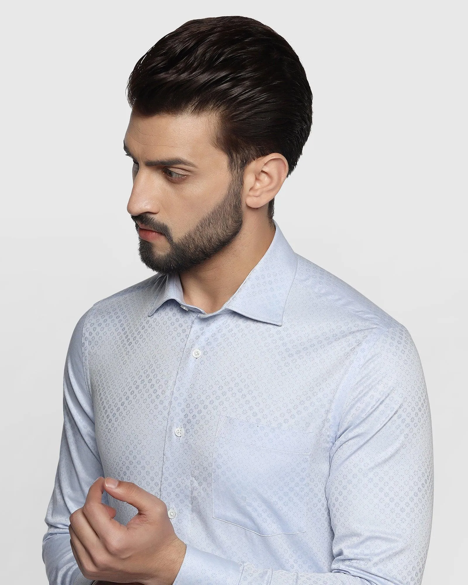 Formal Blue Printed Shirt - Jaxon