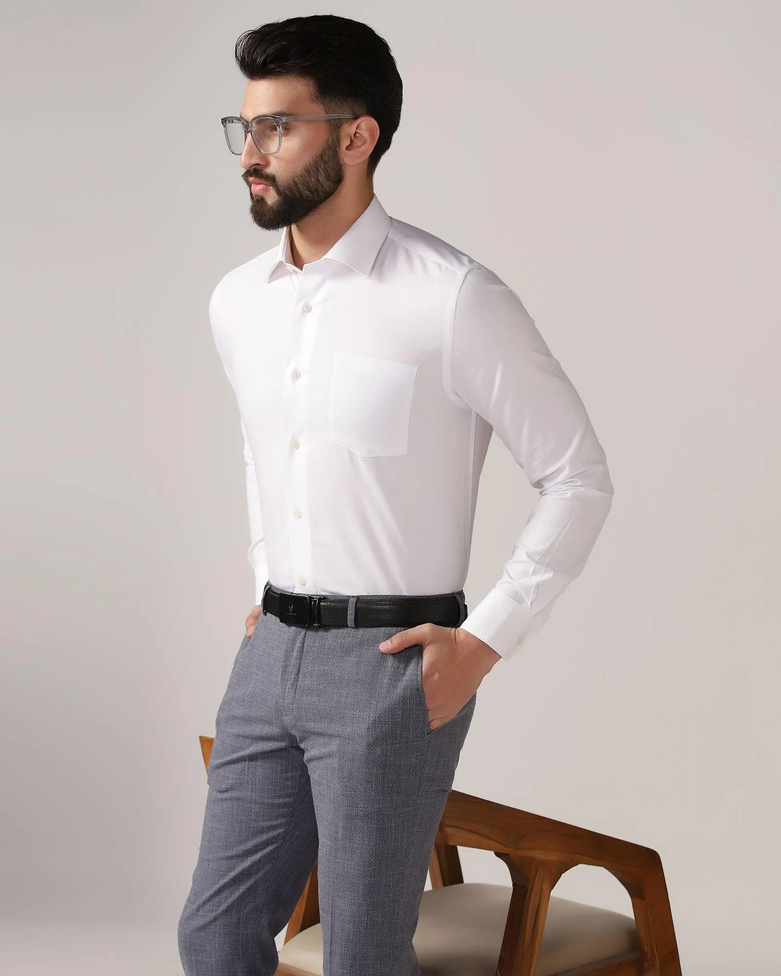 Formal White Textured Shirt - Warren