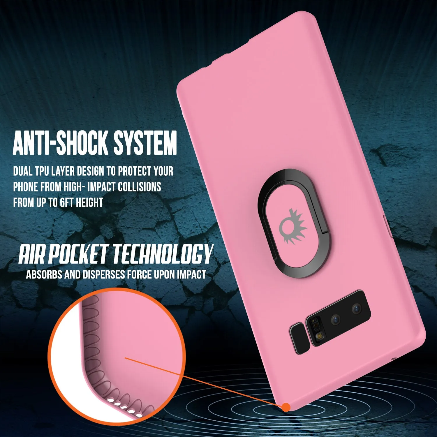 Galaxy Note 8 Punkcase Magnetix Screen Protector Slim Case [Pink]