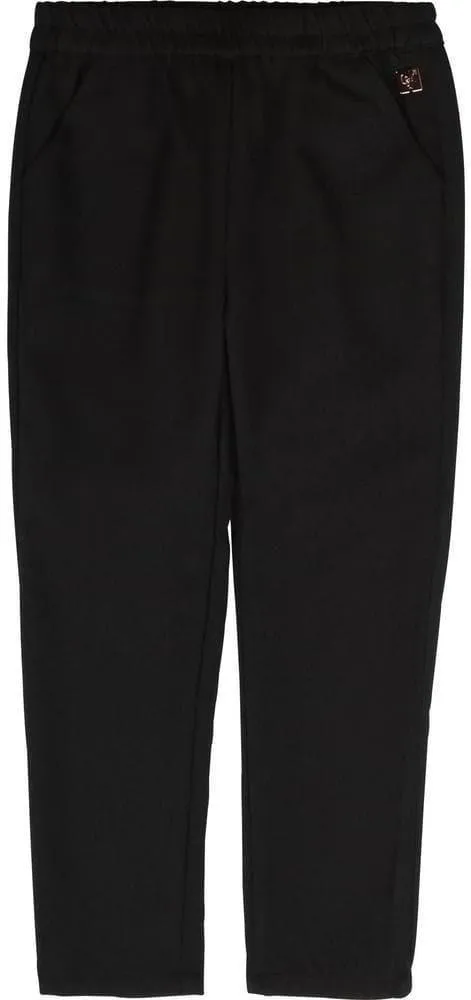 Girls Black Trousers With Strap