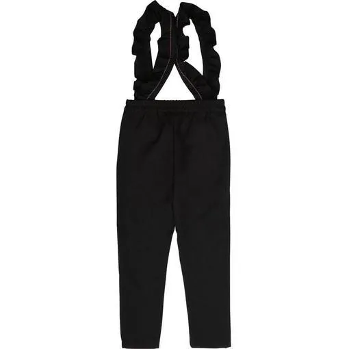 Girls Black Trousers With Strap