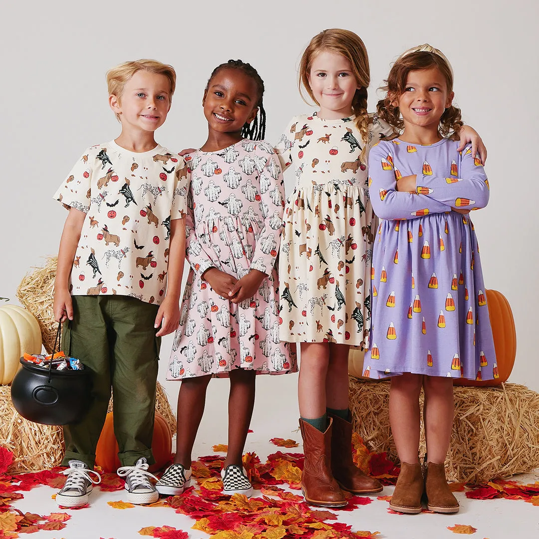 Girls Organic Long Sleeve Steph Dress | Boo