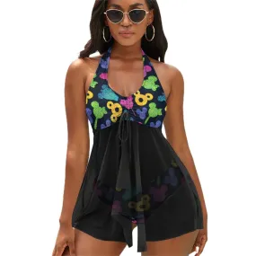 Glitter Park Snacks Women's Split Skirt Swimsuit