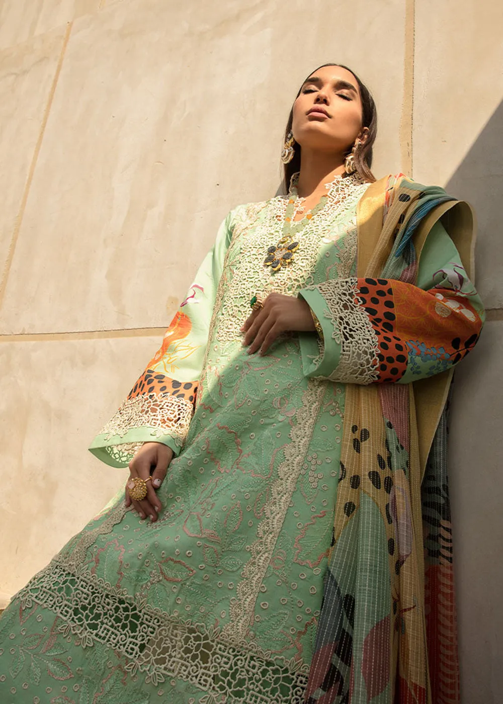 Green Luxury Lawn Suit | Rang Rasiya | Florence Lawn '23 | HAZEL - D9