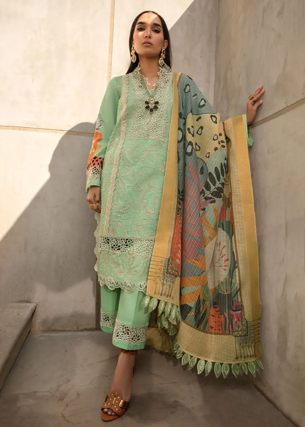 Green Luxury Lawn Suit | Rang Rasiya | Florence Lawn '23 | HAZEL - D9