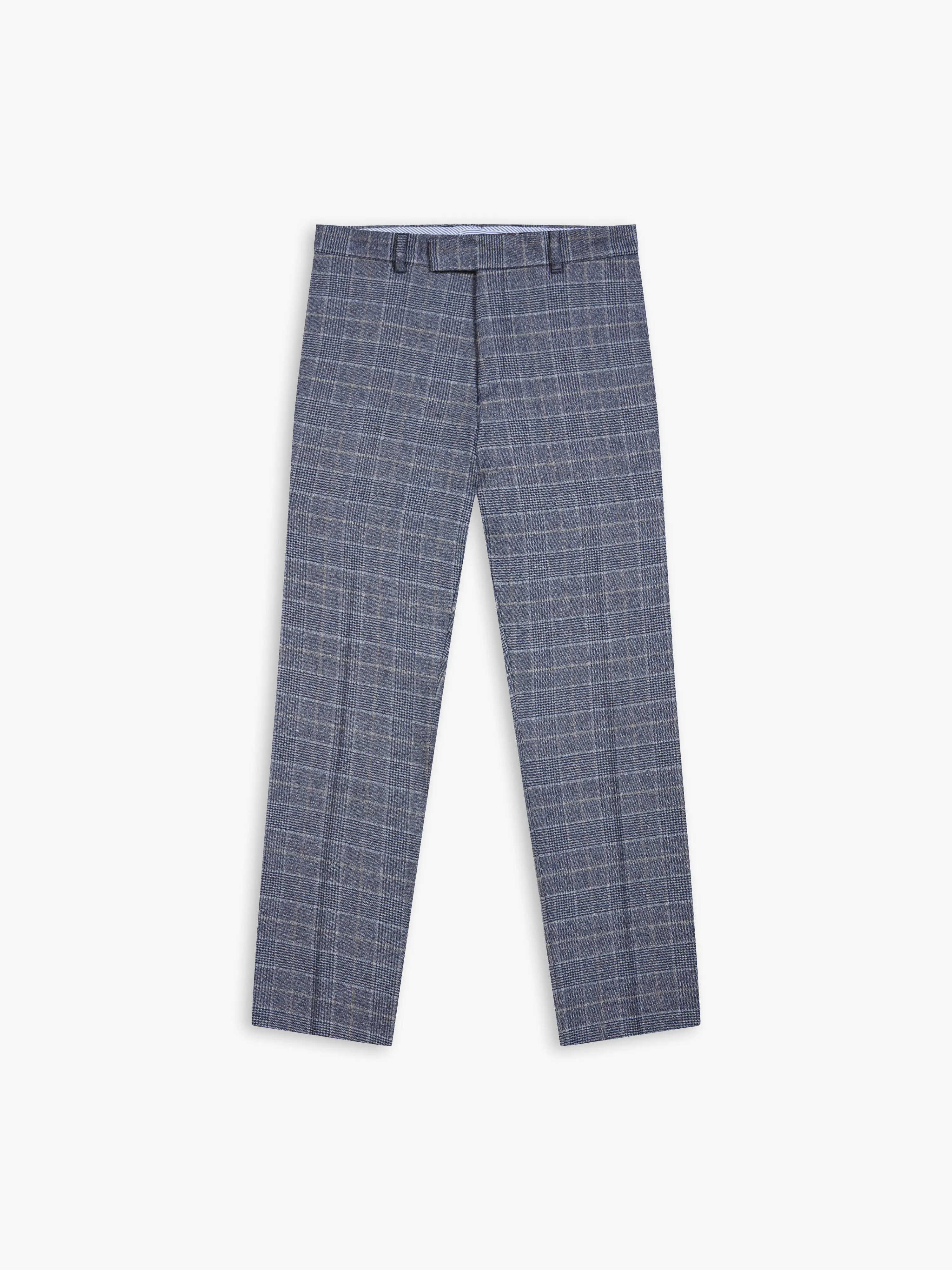 Hampstead Premium Wool Slim Blue Check Suit Trouser