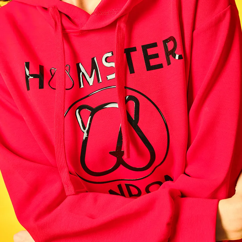 Hamster London Coord Set Teddy Hoodie Red