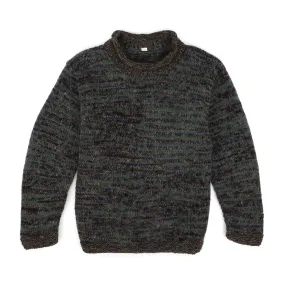 Hand Knitted Wool Space Dye Jumper - Grey Mix