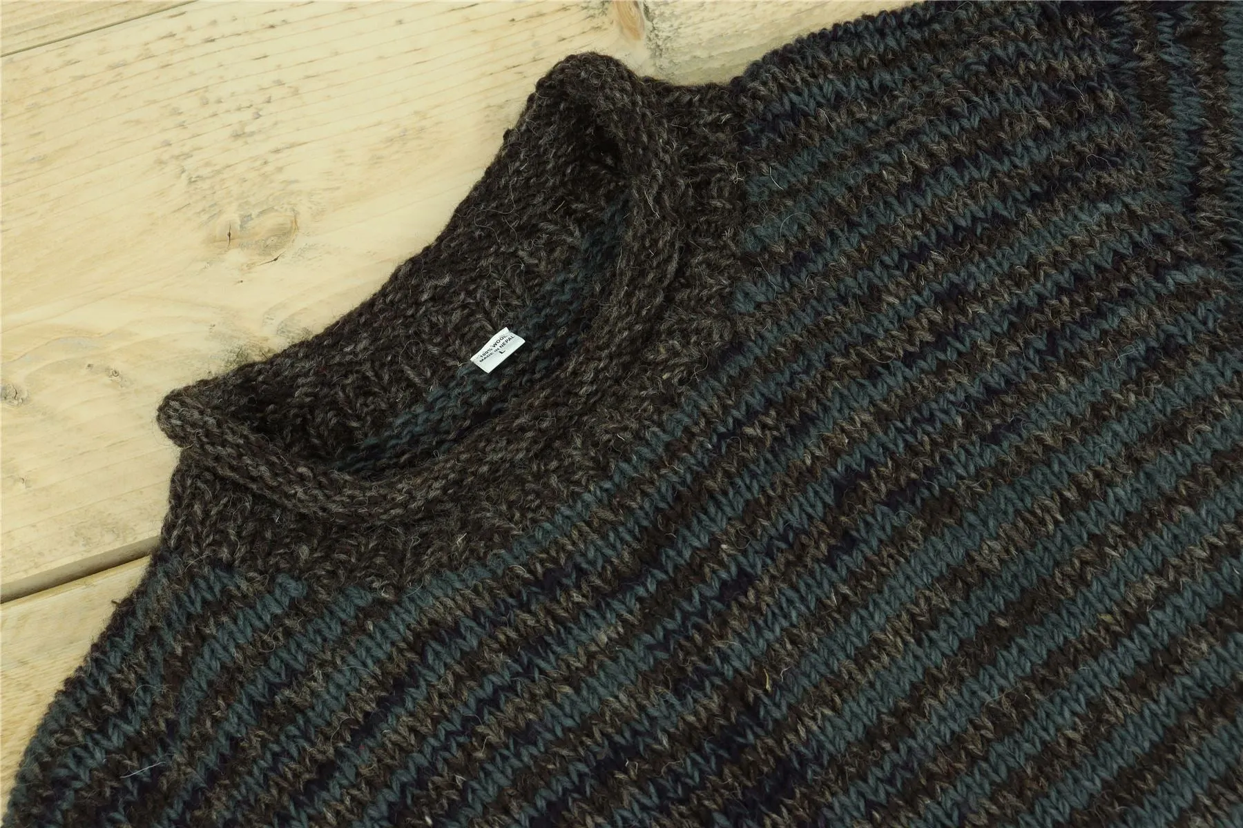 Hand Knitted Wool Space Dye Jumper - Grey Mix