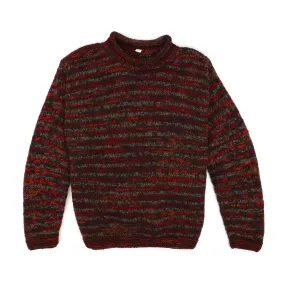 Hand Knitted Wool Space Dye Jumper - Red Grey Mix