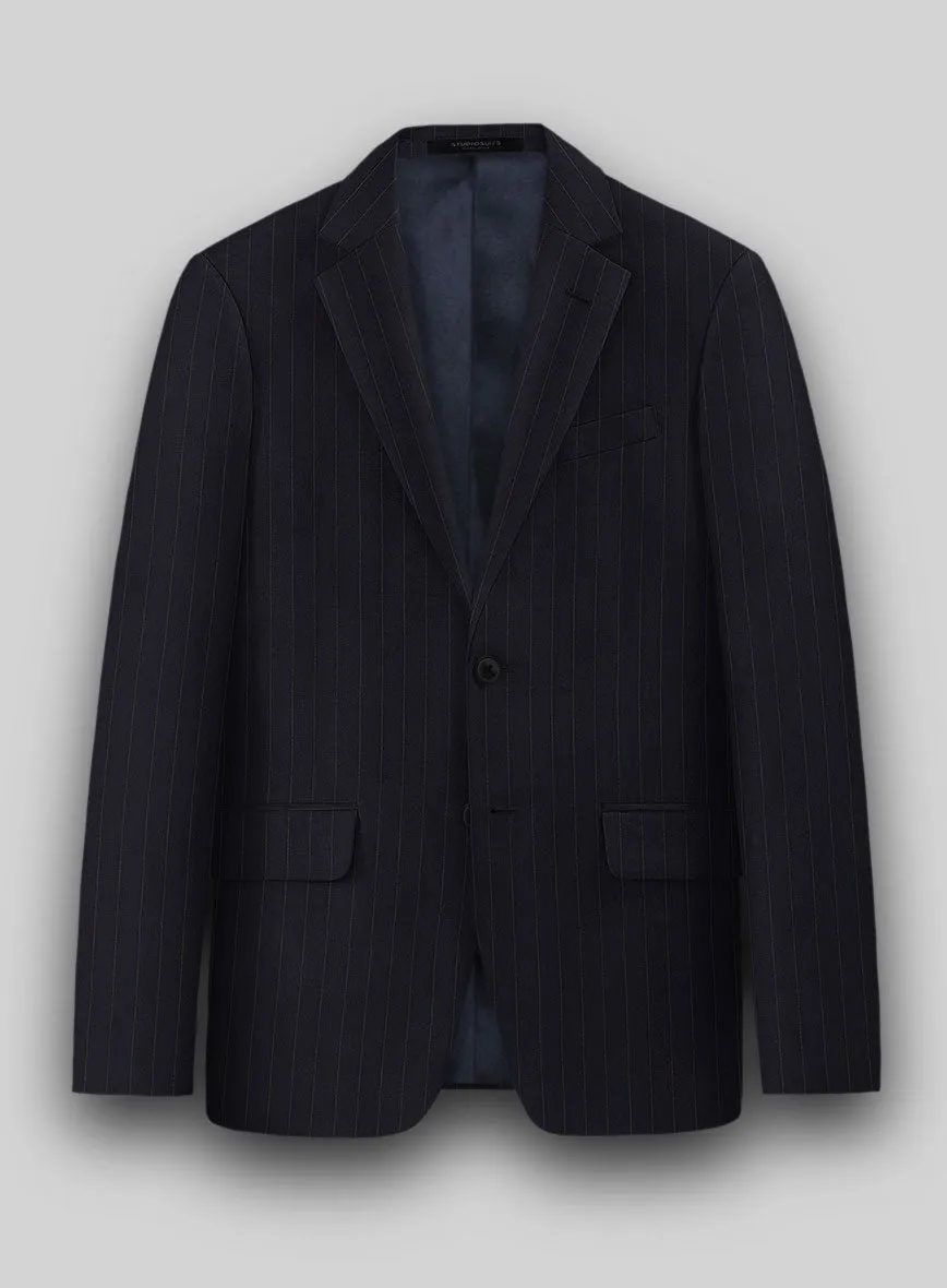 Hardy Minnis Blue Chalkstripe Wool Suit