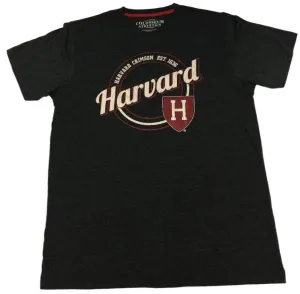 Harvard University Colosseum Charcoal Gray Short Sleeve Crew Neck T-Shirt (L)