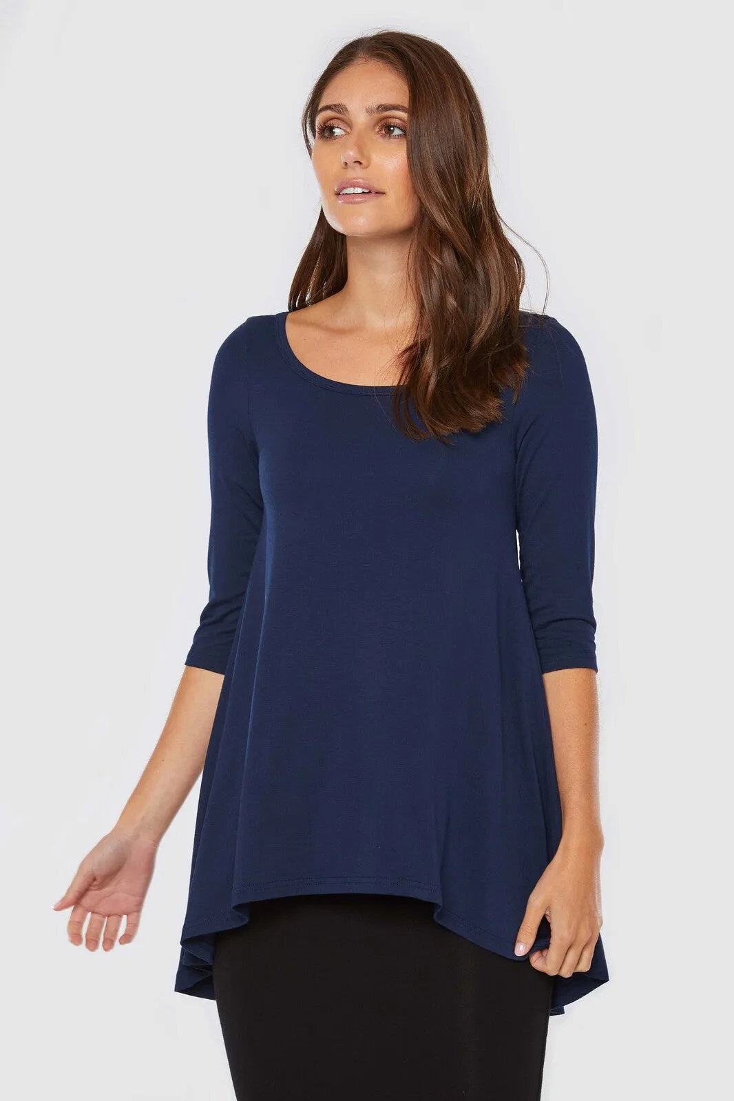 Hi Lo Hem Top - Navy