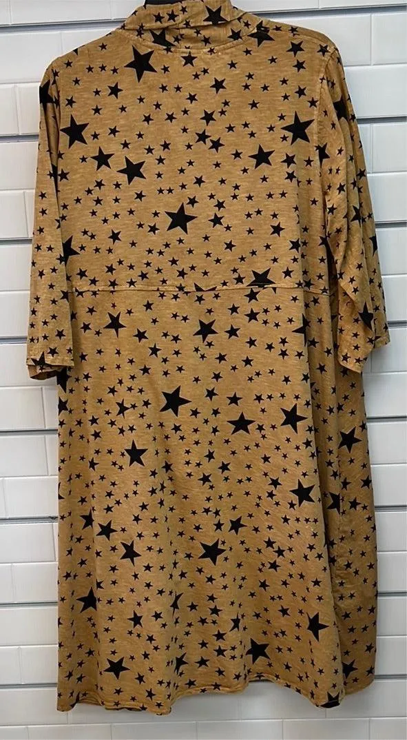 Hi-Low Star Printed Kimono Duster