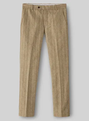 Highlander Beige Herringbone Tweed Pants