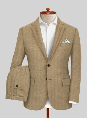 Highlander Beige Herringbone Tweed Suit