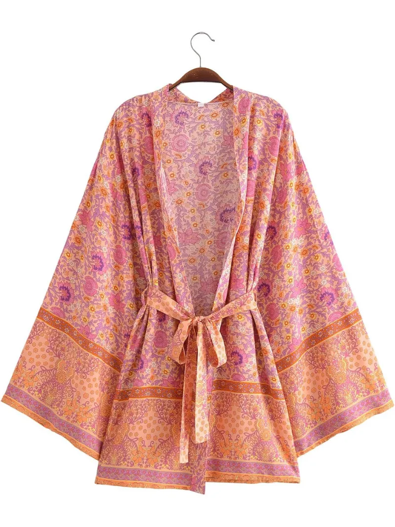 Holding My Heart Cotton Floral Short Kimono Jacket