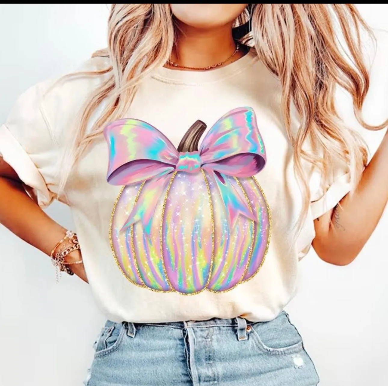 Holographic Pumpkin Shirt Comfort Colors