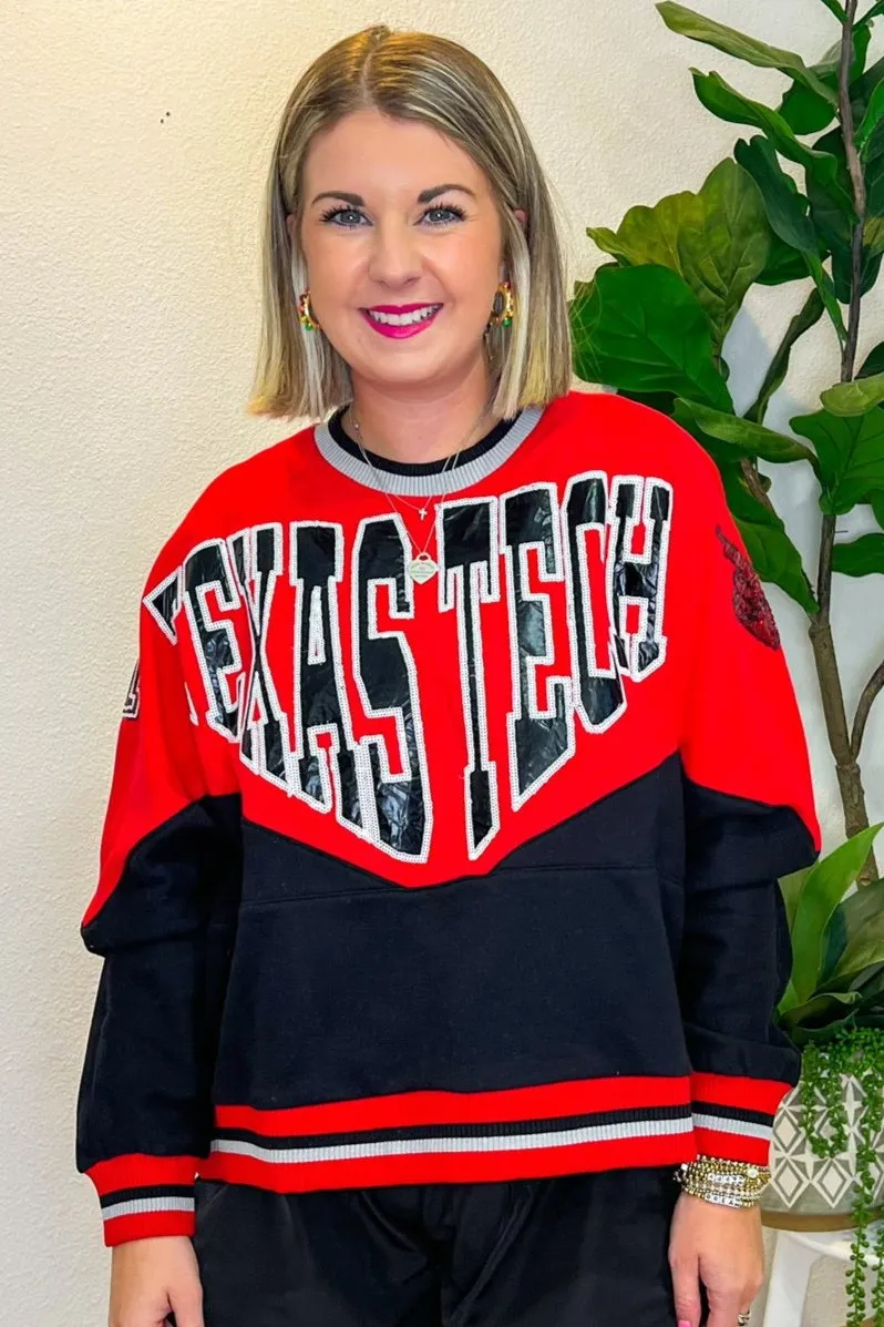 Holographic Texas Tech Sweatshirt - Red/Black