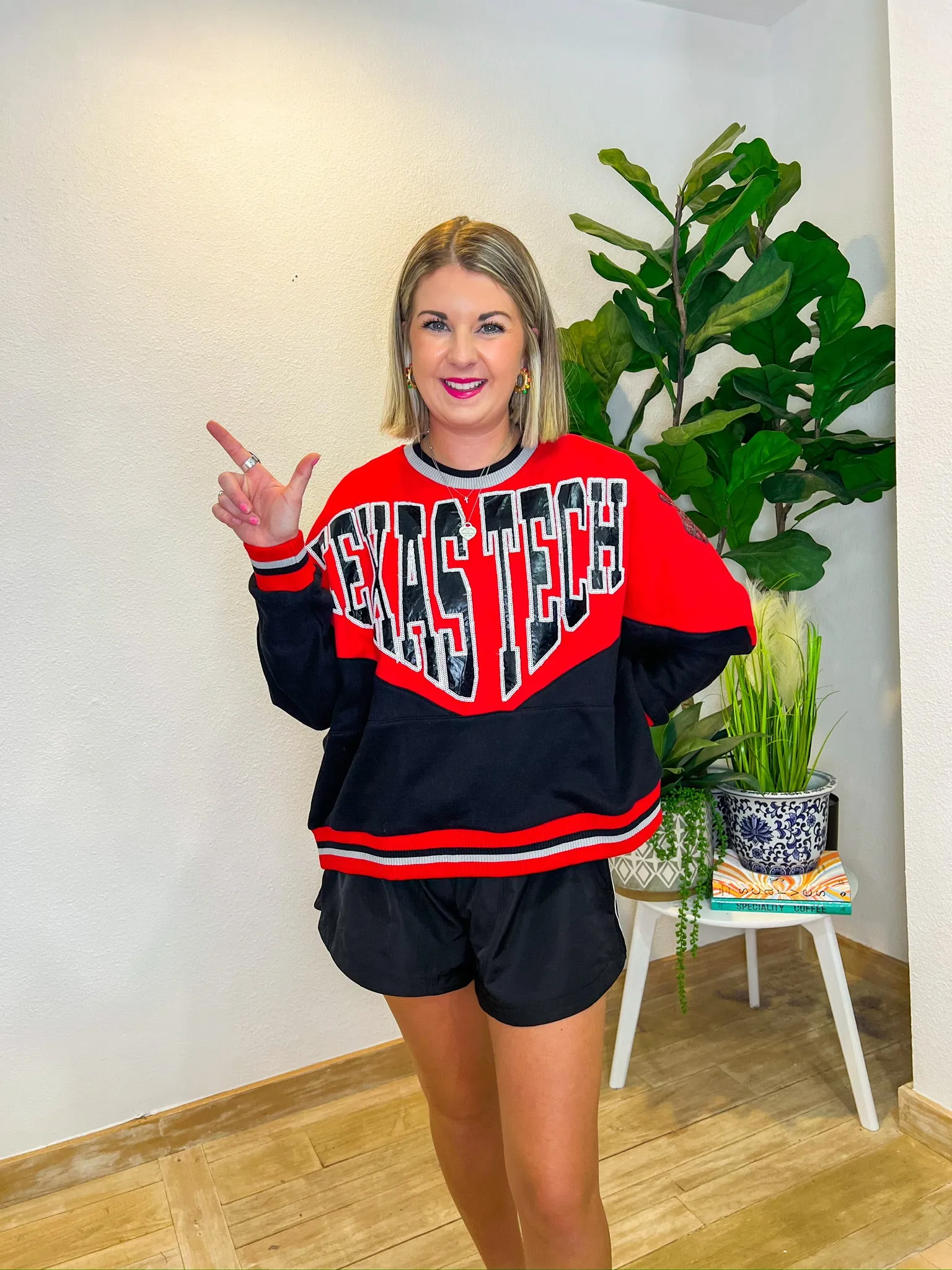 Holographic Texas Tech Sweatshirt - Red/Black