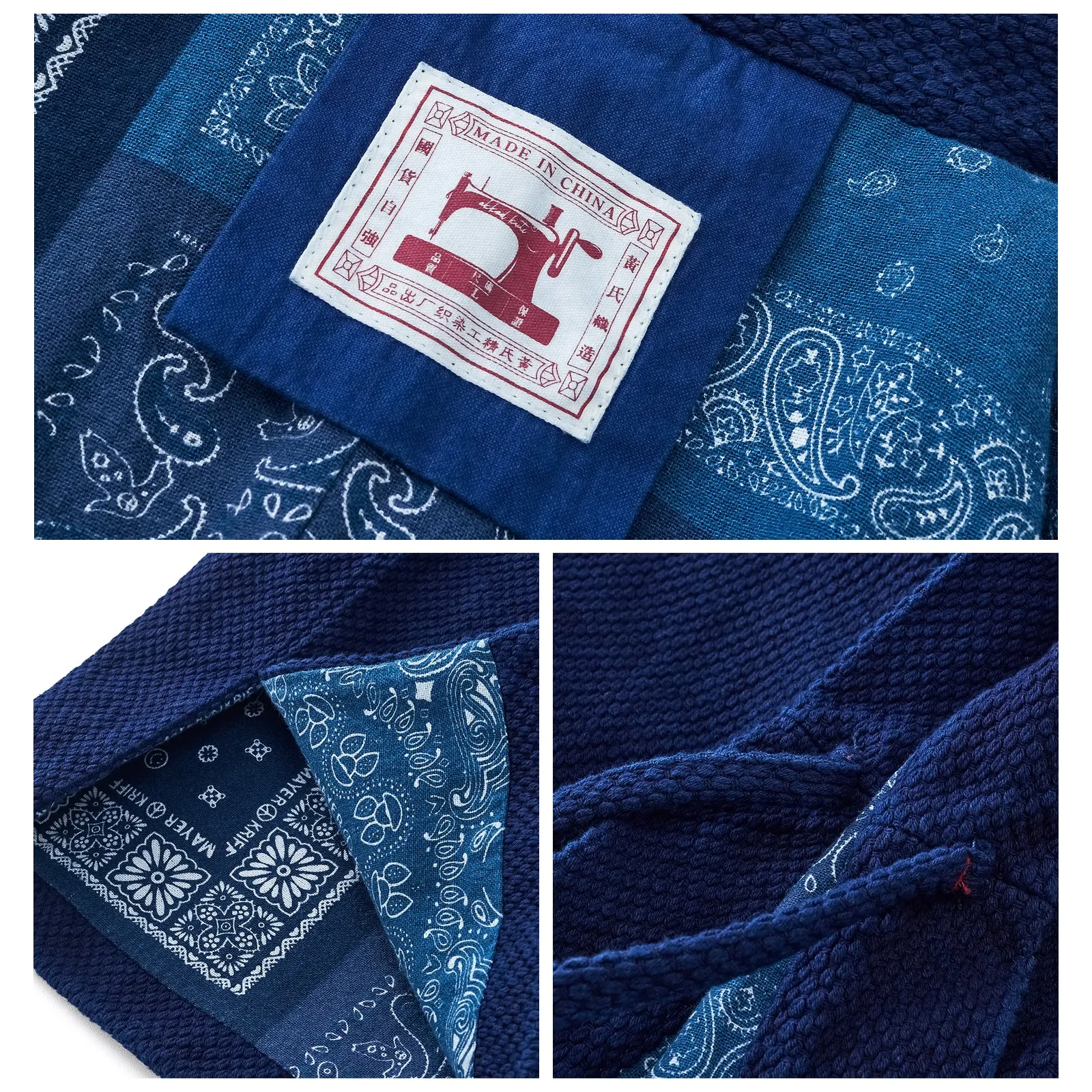 Indigo Plant Dyed Kimono Kendo Daoist Robe