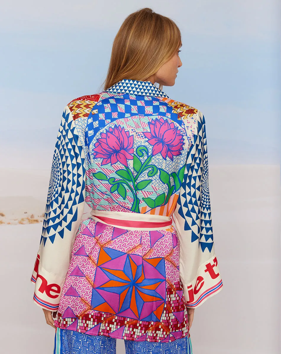 Isabella Kimono Rangoli Belted Jacket