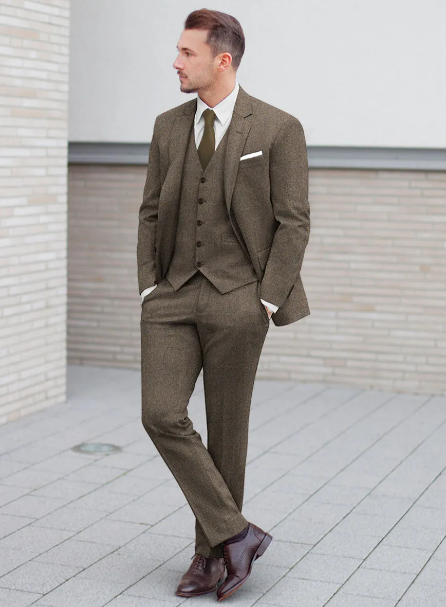 Italian Quelo Rust Brown Twill Flannel Suit