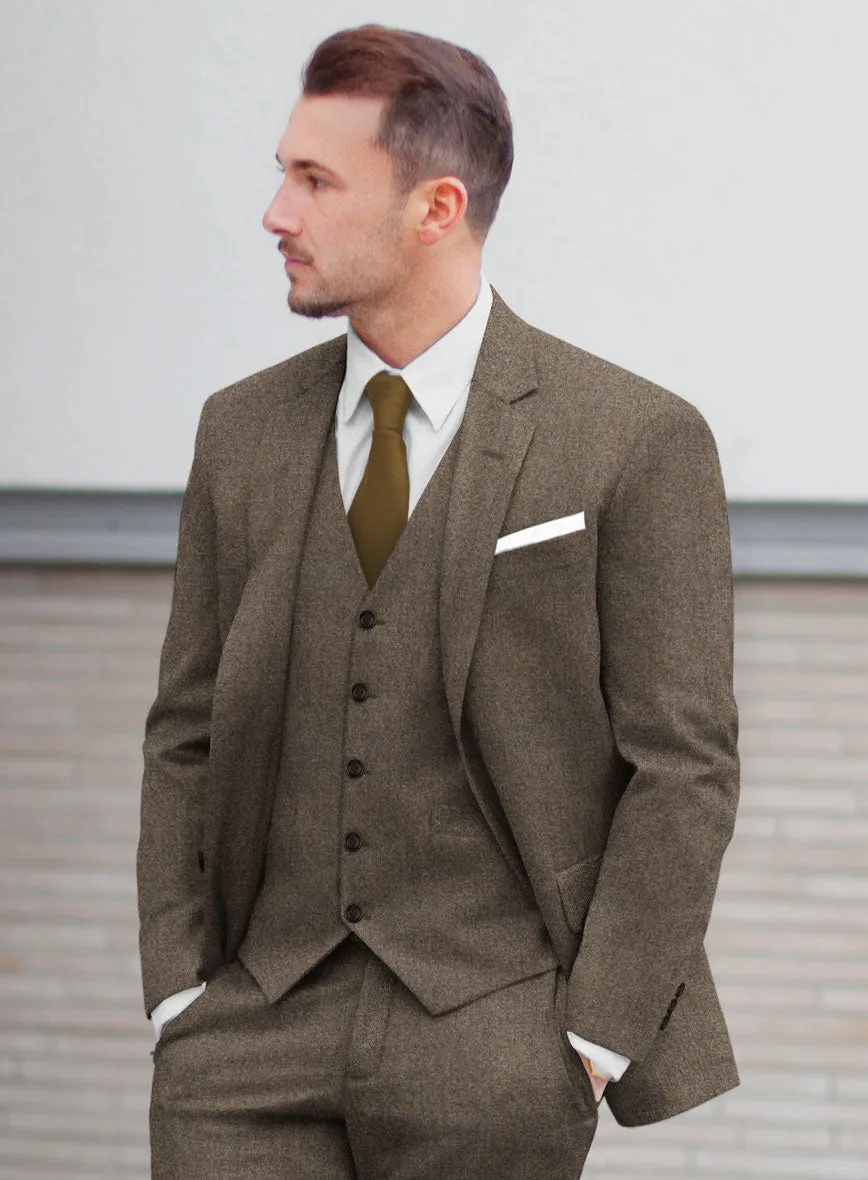 Italian Quelo Rust Brown Twill Flannel Suit