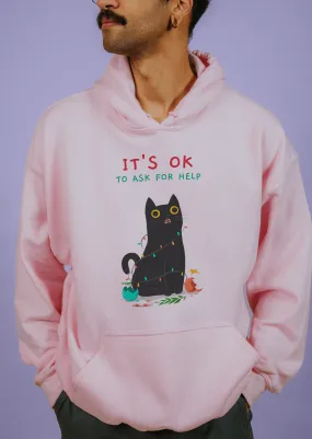 It's OK To Ask For Help (Black Cat) - Hoodie