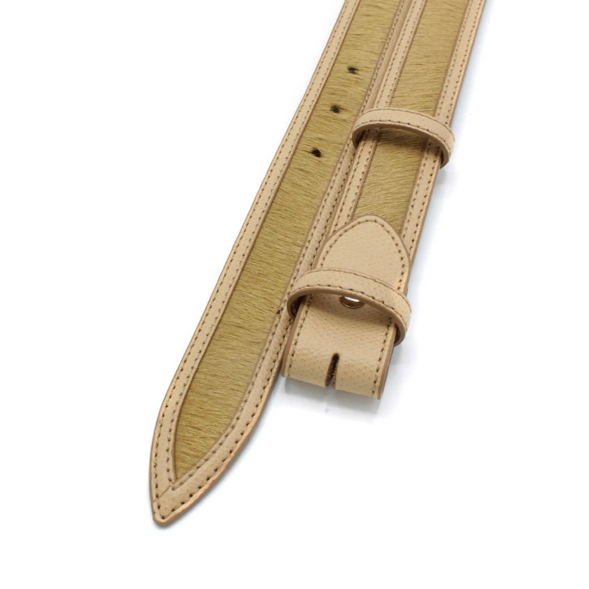 Jett Narrow Pony/Leather Mix Belt Strap