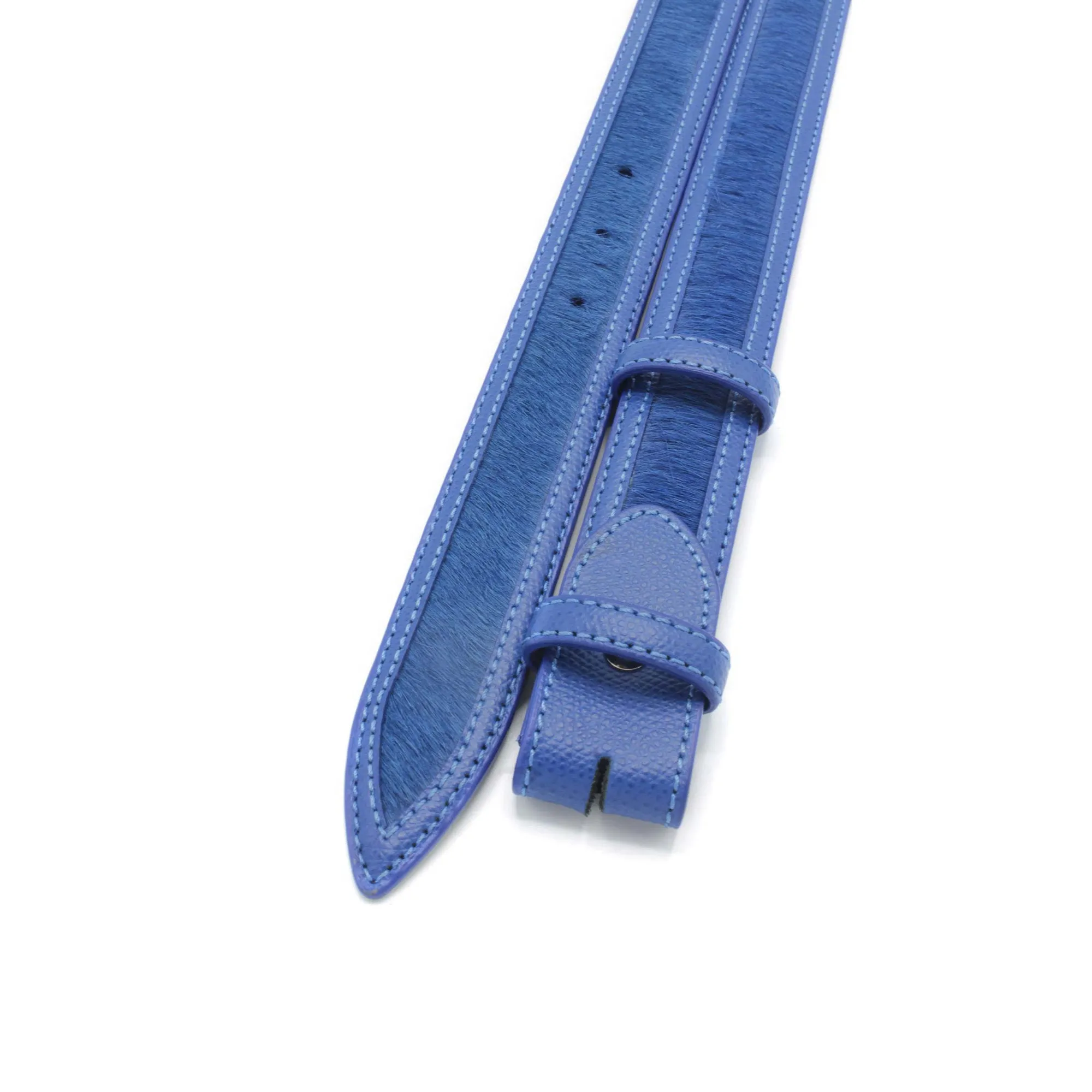 Jett Narrow Pony/Leather Mix Belt Strap