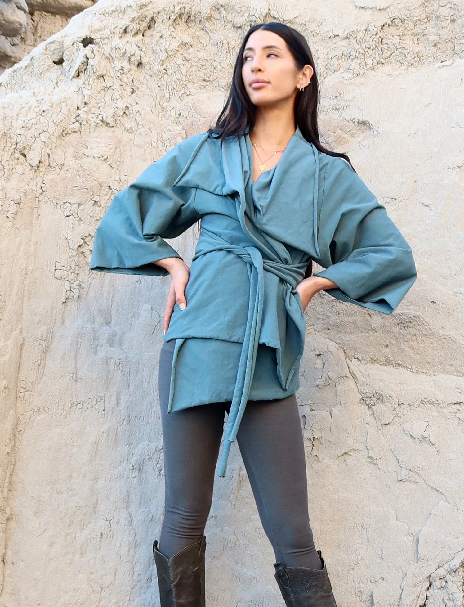 Kimono Cocoon Belted Jacket