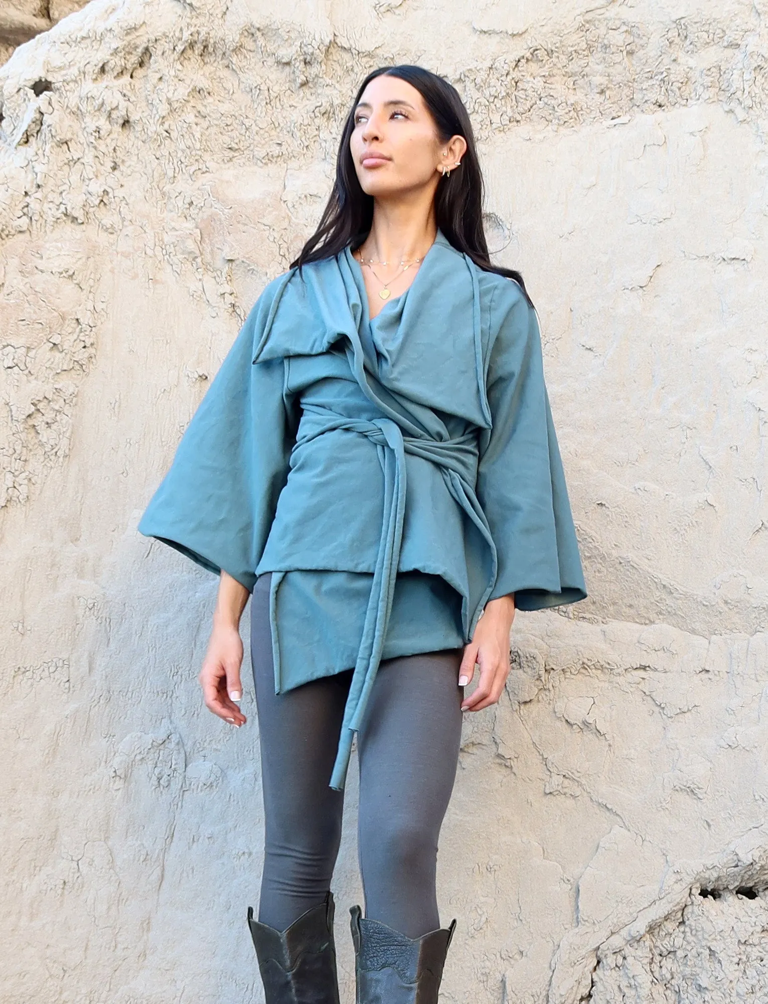 Kimono Cocoon Belted Jacket