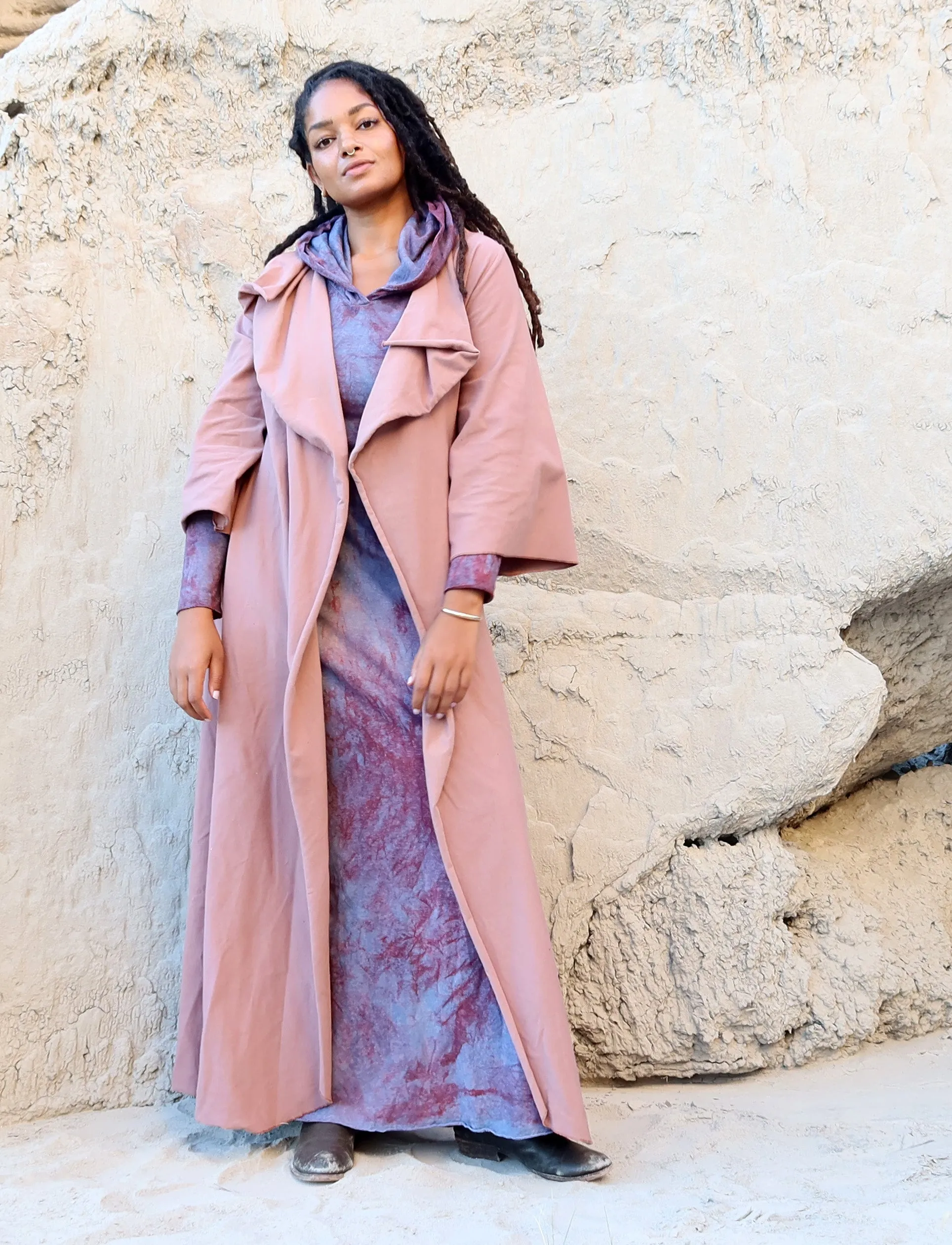 Kimono Cocoon Belted Long Jacket