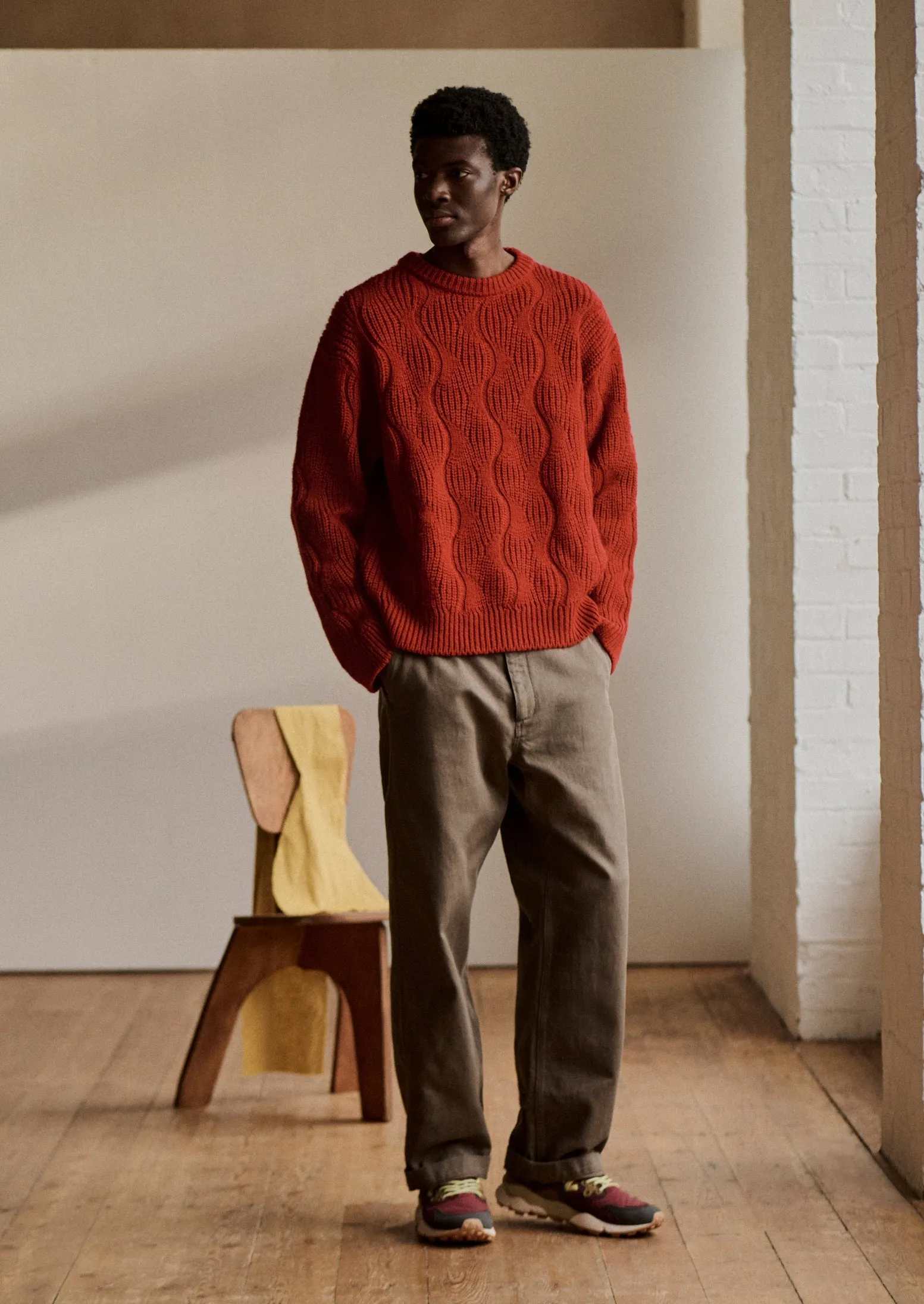 Kite String Ribbed Wool Sweater | Tangerine